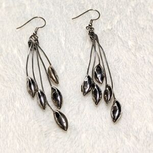 Vintage Sterling Silver Long Dangle Earrings